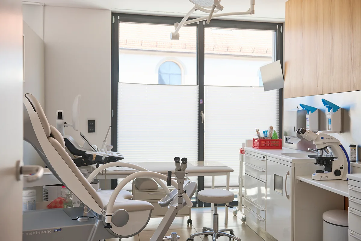 Bright treatment room at the practice