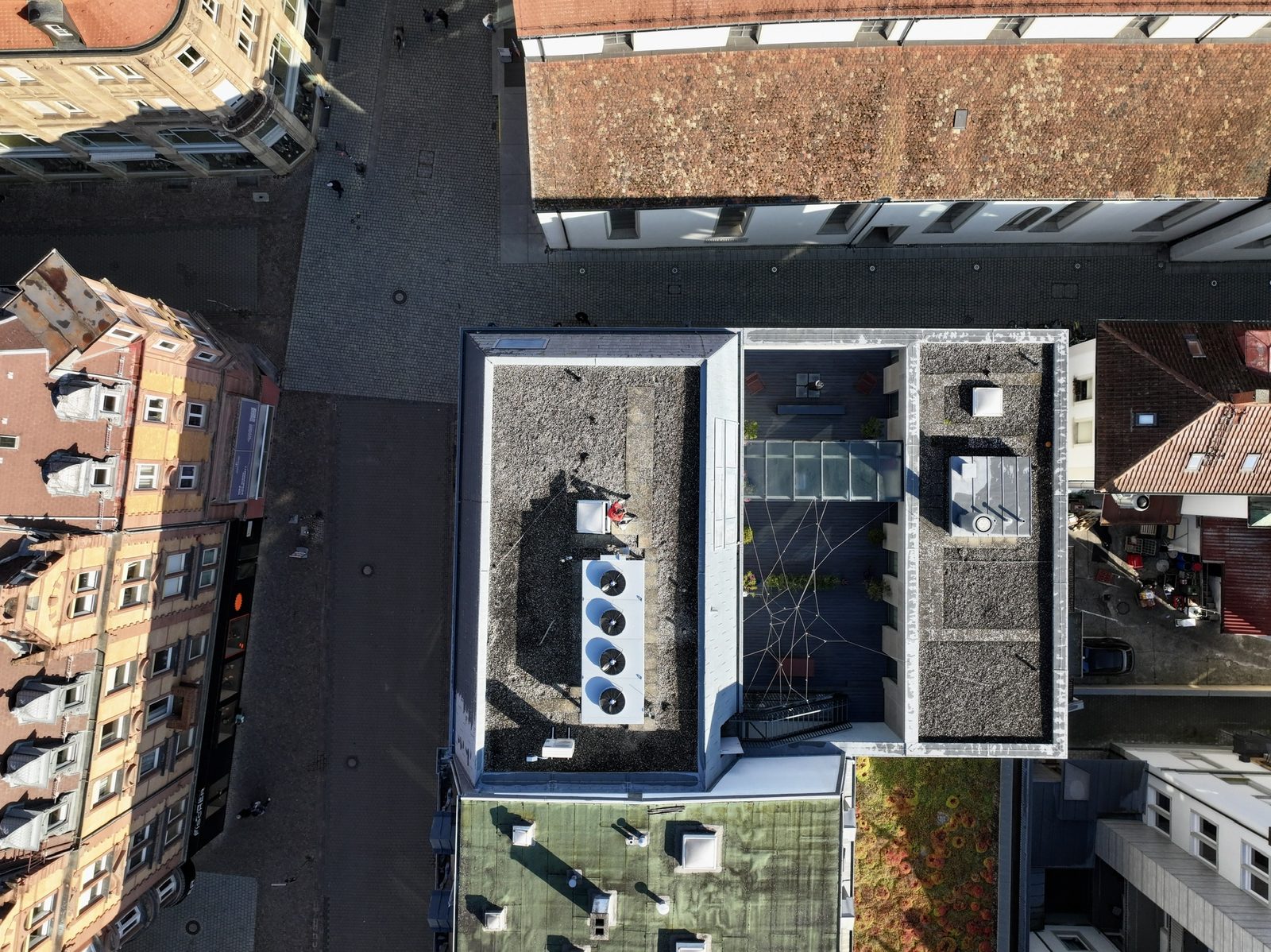 Vue aérienne du bâtiment du cabinet au Rosgarten