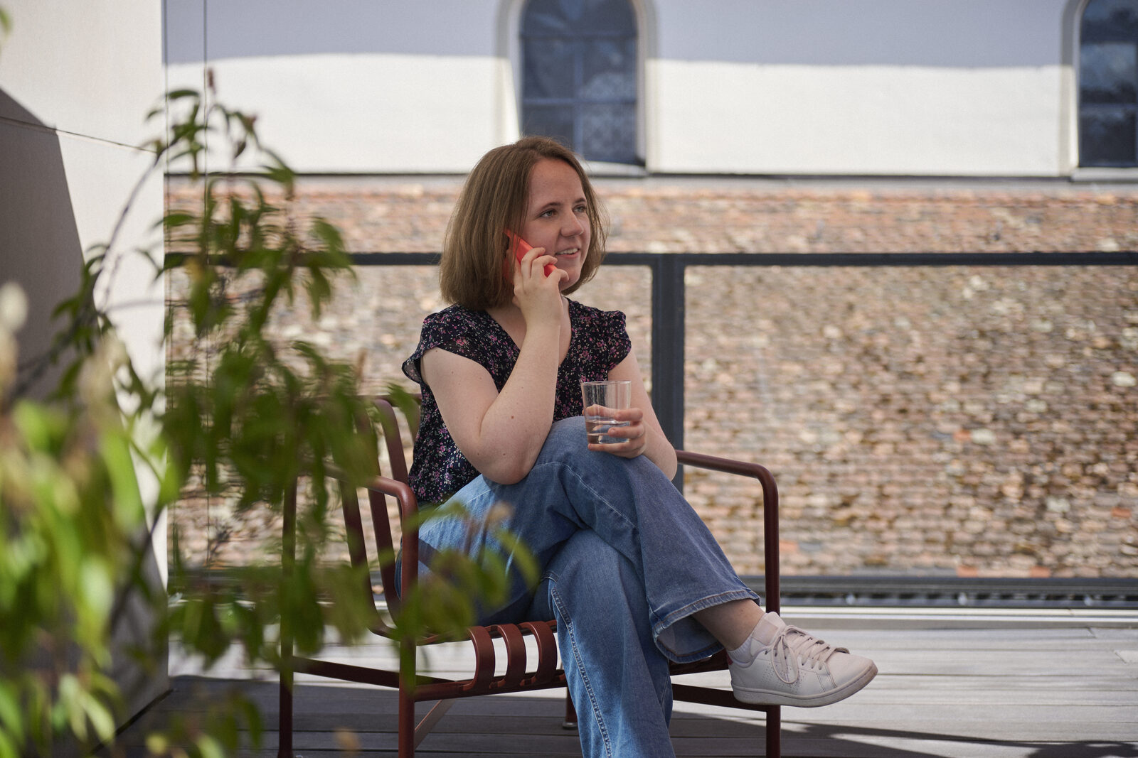 Pause auf der Dachterrasse